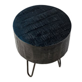 Barocca Black Sealed Wood and Iron Finish Side Table